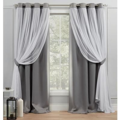 ATI Home Catarina Layered Curtain Panel Pair with grommet top