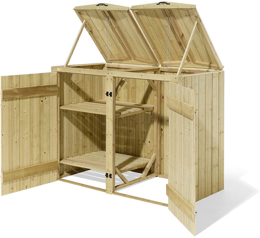 Rowlinson Wooden Single Bin Store 128cm H X 148cm W X 80cm D