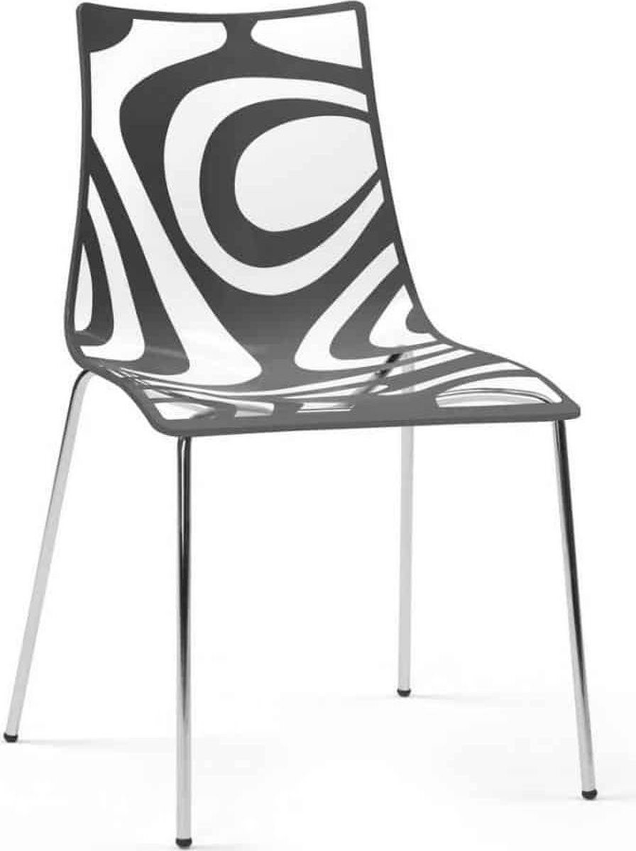 ABC Kantoormeubelen Kantinestoelen Design Luisa Battaglia Doorschijnend antraciet stapelbaar