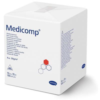Medicomp Vlieskomp.unsteril 10x10 cm 4fach 100 St Kompressen