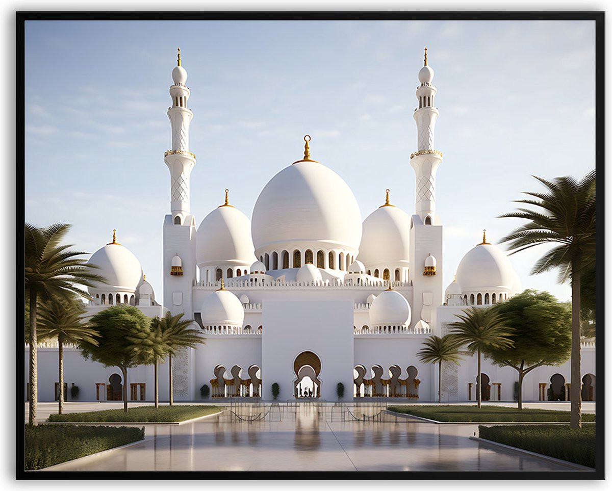 Moskee Islamische Fotolijst met Glas Wit, 30 x 40 cm