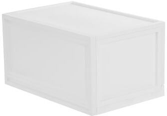 IRIS 53 Quart Stackable Storage Bin with Lid, Collapsible Storage Container, White, 2 Pack