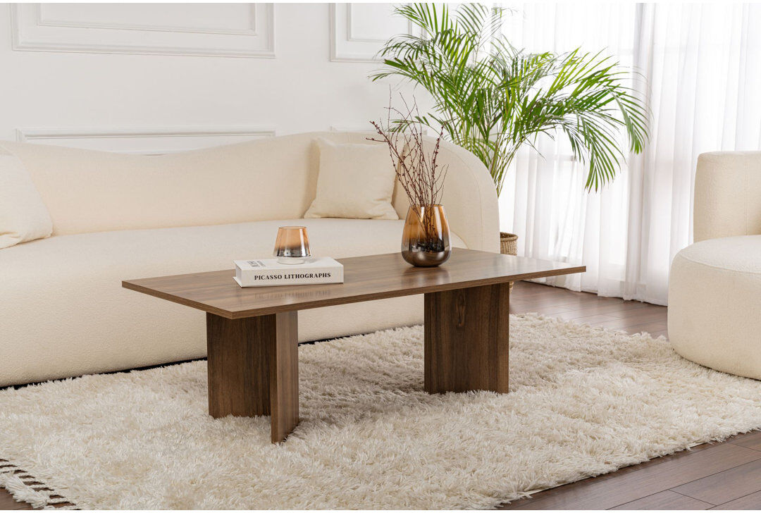 17 Stories Tatjana Coffee Table Walnut 40cm H X 119cm W X 60cm D