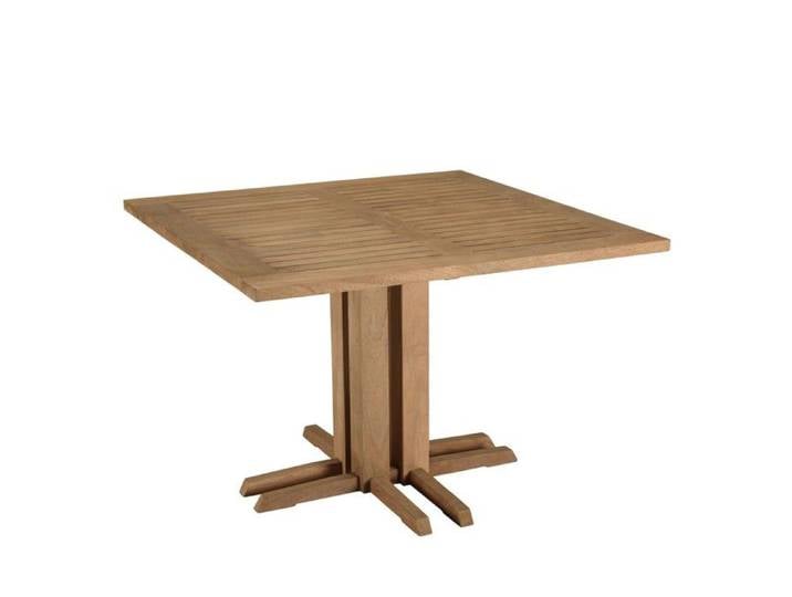 MACABANE KALLY - Table à manger jardin carrée 110x110cm teck recyclé KALLY (2 COLIS)
