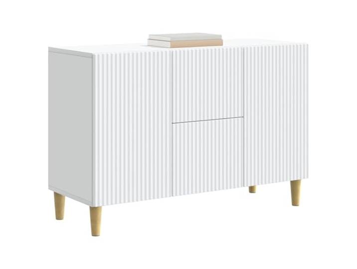 KTHLBRH Sideboard weiß 89 x 34,5 x 60 cm Ingenieurholz Vintage Design Rechteckig Wohnzimmer Möbel Modern