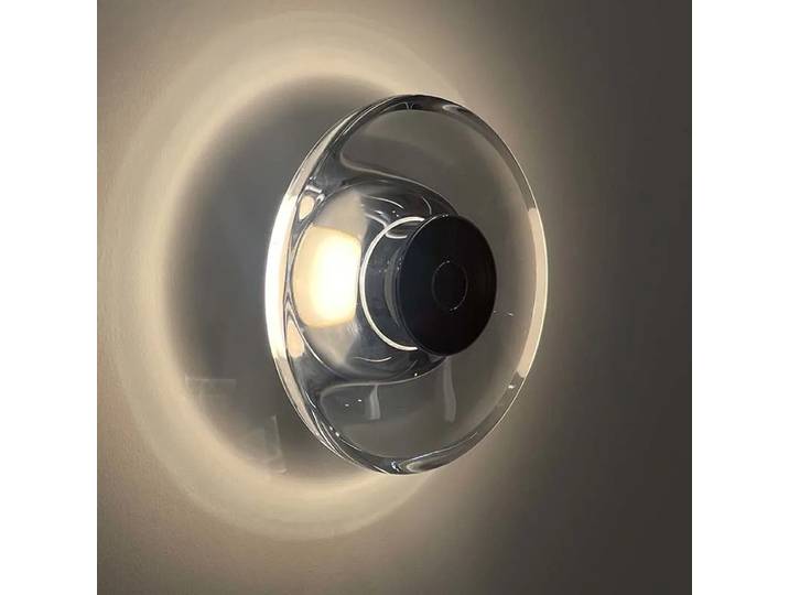 Applique murale LED ronde minimaliste en cristal italien exquis 2026 pour salon, couloir, allée, miroir