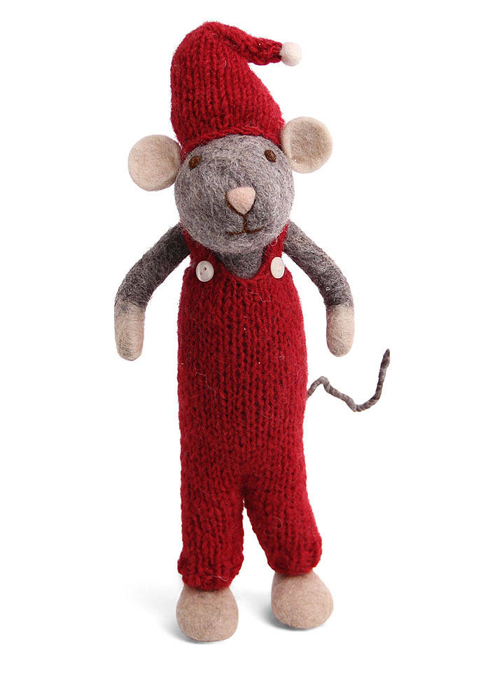 Gry & Sif Dekofigur "Boy Mouse" in Rot - (H)29 cm - onesize