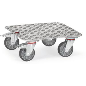 Fetra Transportroller Alu-Kistenroller, 1187, 500 x 500mm, mit Bremse, Tragkraft 250kg