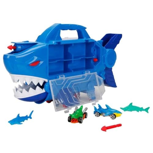 Teamsterz Beast Machines Shark Destroyer Set met 2 voertuigen, 2 haaienfiguren, 3 raketten en lanceerinrichting, koffer