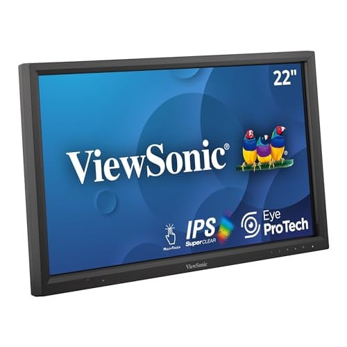 ViewSonic TD2223 54,6 cm (22 inch) Touch Monitor Full-HD HDMI USB 10-punts multitouch zwart
