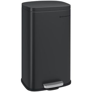 Songmics Mülleimer LTB03BK, schwarz, aus Metall, 30 Liter
