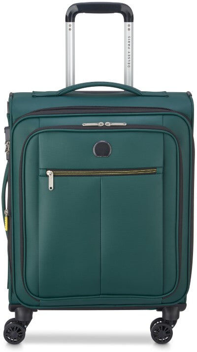 Delsey Dita 55cm 4-Wheel Expandable Cabin Case - Coated Green