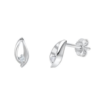 Paar Ohrstecker VIVANCE, silber (silbergrau, weiß), Ohrringe, Damen, one-size, Silber 925 (Sterlingsilber), Ohrstecker