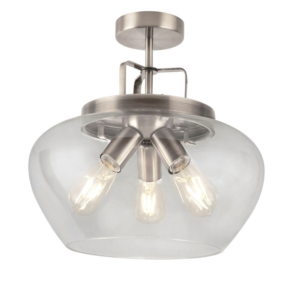 Searchlight Boule Design Plafondlamp - Zilver - Diameter: 40 cm