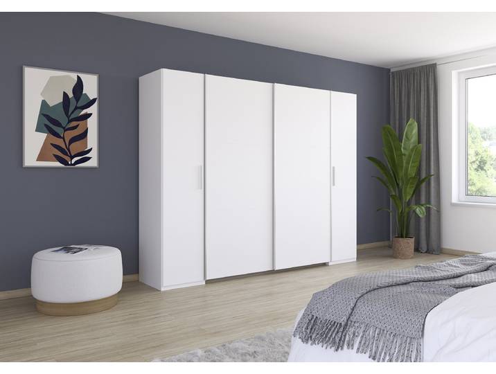 Armoire combinée Kronach 268cm Blanc/Blanc alpin Argenté