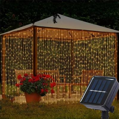 Uplift Picks Solar Curtain Lights Create Magical Outdoor Backdrops For Gardens Patios Celebrations warm 6mx3m 600leds