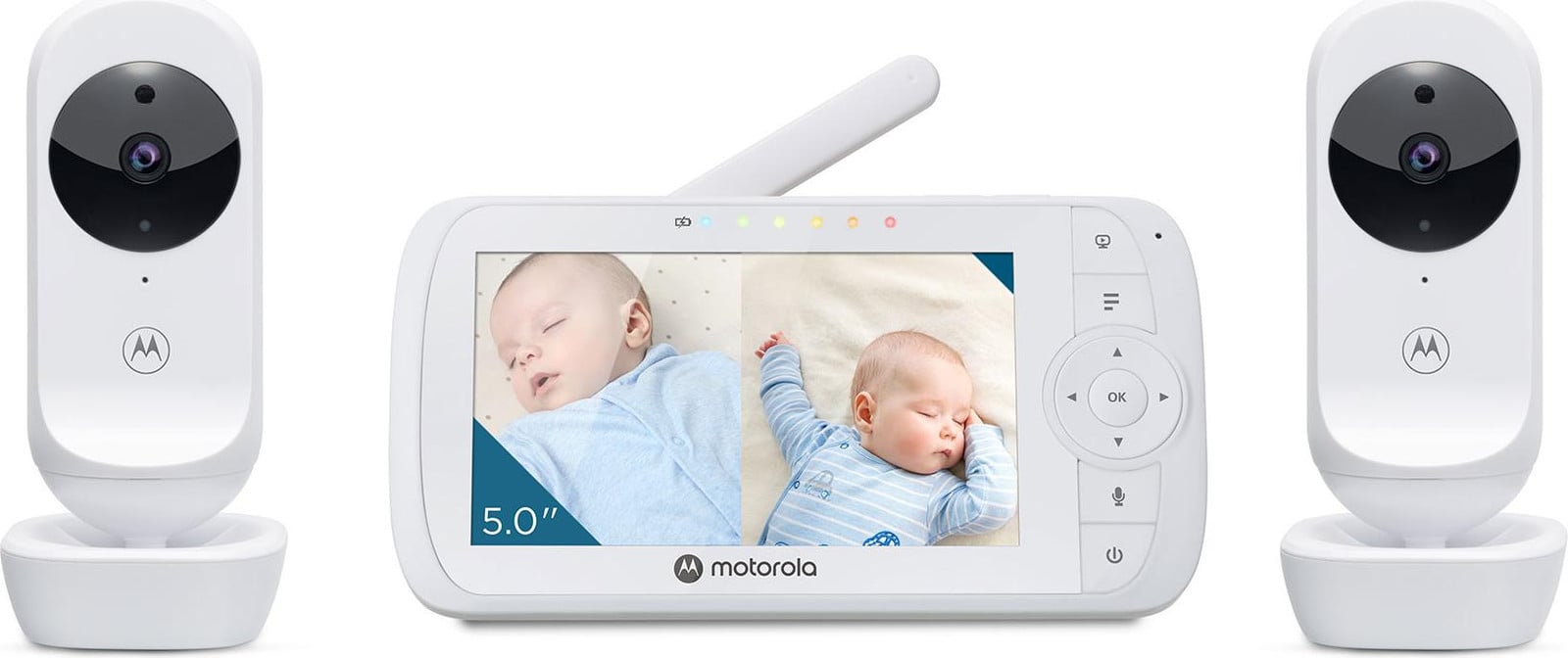 Motorola Nursery VM35-2 Babyfoon met 2 Camera's, 5-Inch Gesplitst Scherm en Nachtvisie