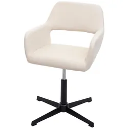 Proregal Homeoffice-Bürostuhl | HxBxT 89x65x65 cm | Sitzhöhe 45cm | Wohnraum-Schreibtischstuhl + Esszimmerstuhl | Kunstleder Creme | Fuß Schwarz | IV