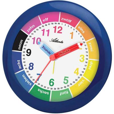 Kinderwecker ATLANTA "1265/5", blau, Wecker, Kinder, Lernwecker, Quarzwecker, Geschenkidee