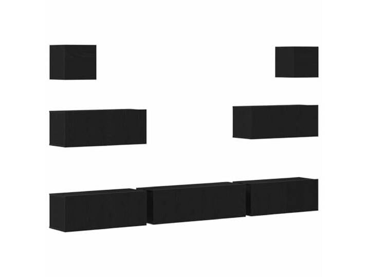 Makastle TV-Schrank 7-teilig Schwarz Holzwerkstoff 100x30x30 cm