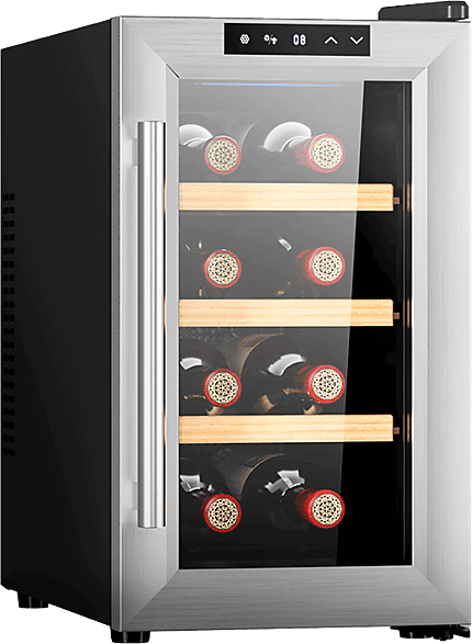 Vinoteca - Cecotec Bolero GrandSommelier 830 CoolWood, Termoeléctrico, 8 botellas, 8-18ºC, Panel táctil, Luz LED, Silver