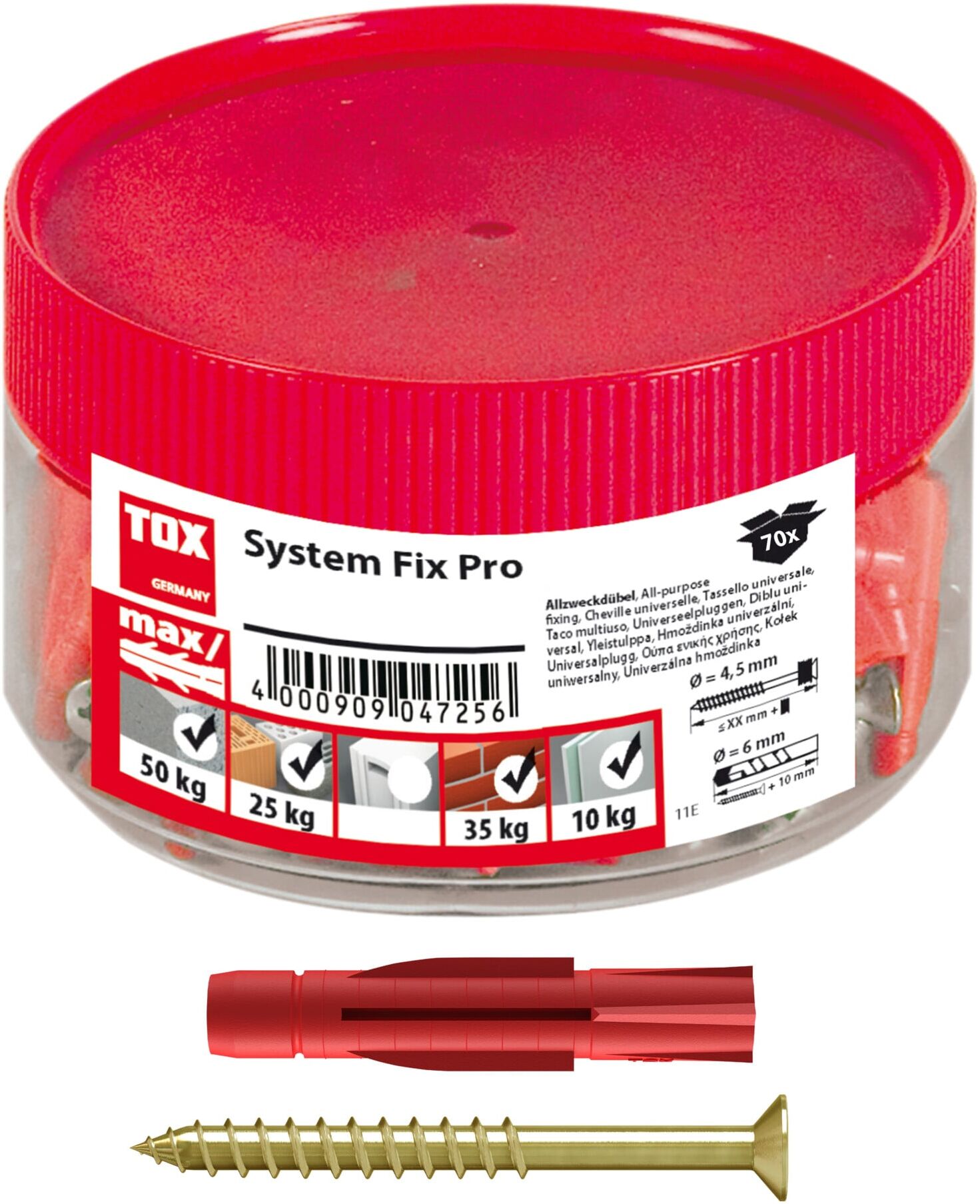 TOX Parkett- & Regalschienenbefestigung System Fix Pro 6x36 mm (01026145)