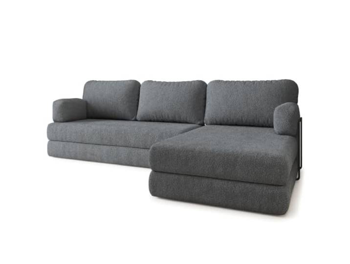 Masseno Schaumstoff-Ecksofas LEA mit Metallgestell, Modulares Schlafsofa aus Schaumstoff, Klappbares Bodensofa, Schlaffunktion, Ohne Montage - Grau, Quelle 92