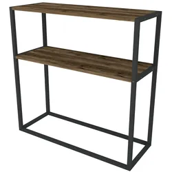 Helloshop26 - Konsolentisch mit Ablagefläche 90 x 90 x 33,5 cm Eichenoptik patiniert