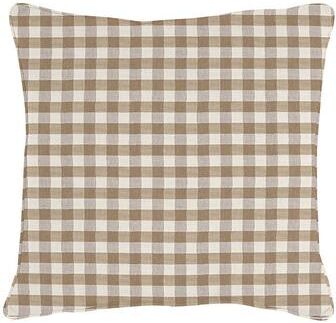 "Gale Check Sunbrella Outdoor Pillow - Fawn, 16"" x 16"" - Ballard Designs"