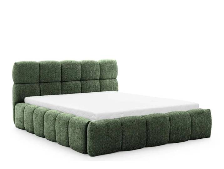 Lit coffre tissu bouclette 180x200cm vert