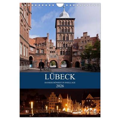 Lübeck - Hanseschönheit in Insellage (Wandkalender 2026 DIN A4 hoch), CALVENDO Monatskalender