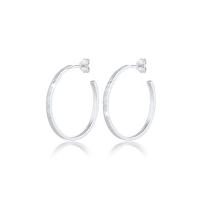 Paar Creolen ELLI "Ohrringe Creolen Stecker Struktur Gehämmert 925 Silber" Gr. 29, silber, Ohrringe, Damen, 29, ohne Stein, Silber 925 (Sterlingsilber)