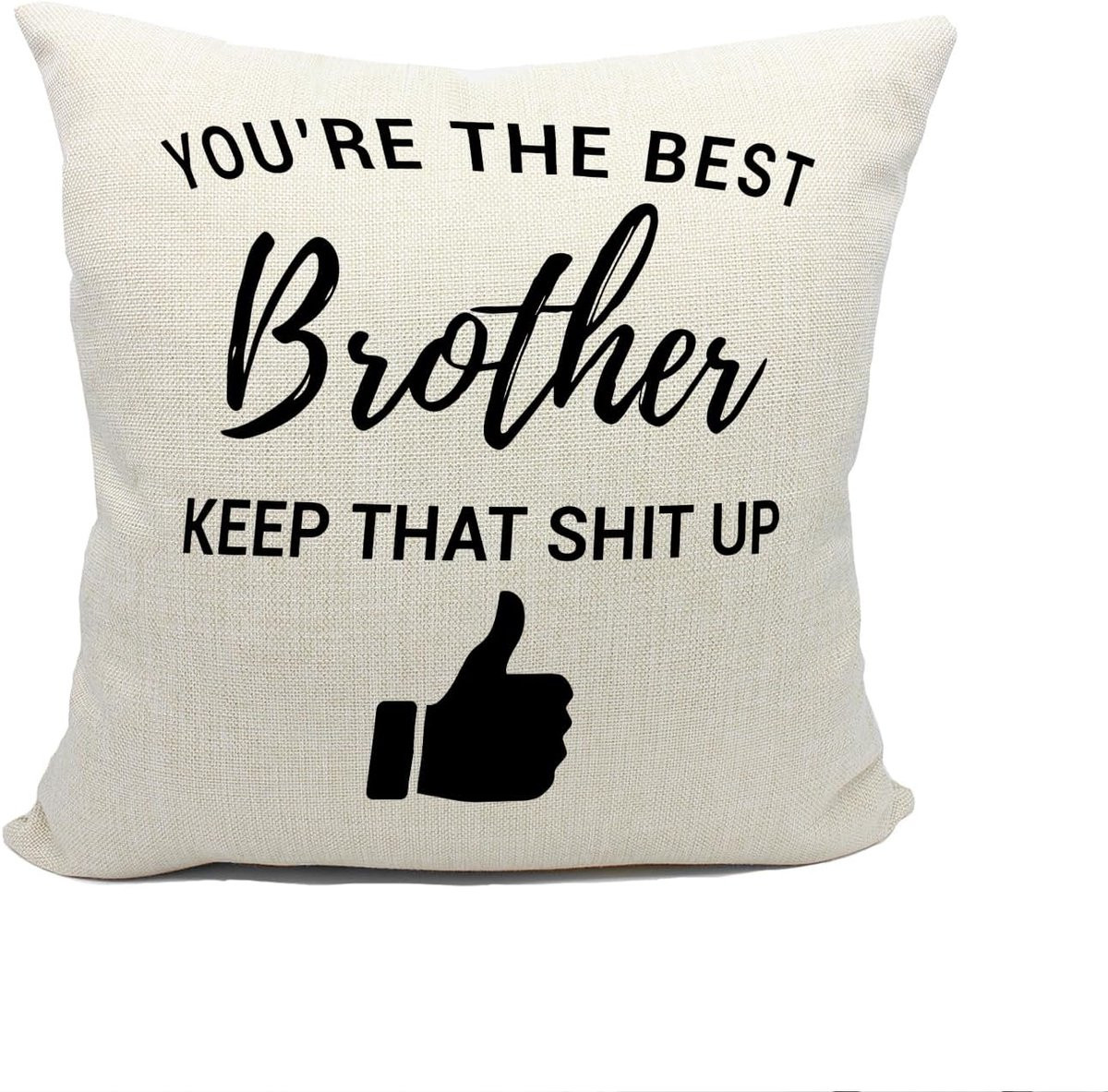 Kussenhoes Broer met grappige tekst voor decoratie in de woonkamer, 45 x 45 cm