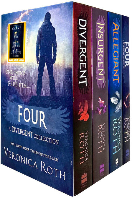 HarperCollins Children's Books Divergent Series 4 Book Box Set by Veronica Roth - Divergent, Insurgent, Allegiant & Four - YA Dystopian Paperback Collection for Teens Ages 13-18