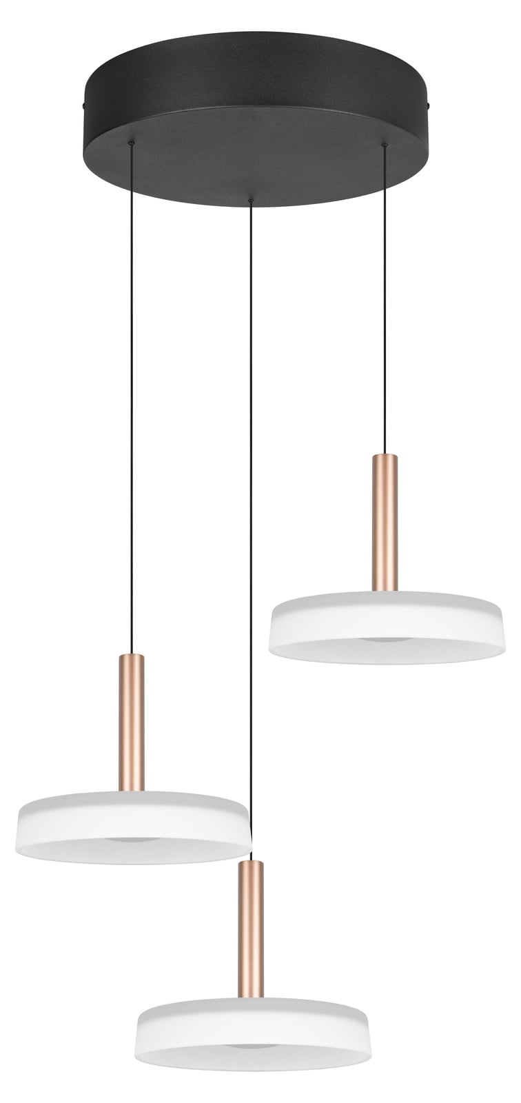 Trio Celeste 3-lichts led hanglamp wit glas modern