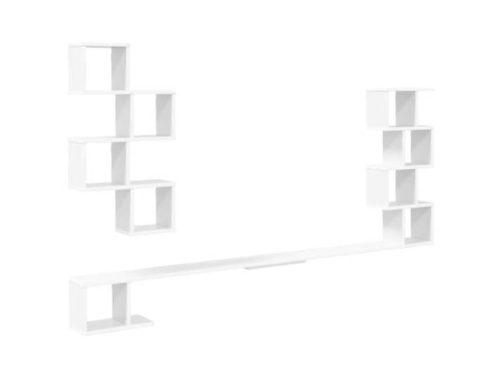 HFXHIJXQ Wandmontiertes TV-Regal Fernseher Hängeboard Weiß 200x15x94cm Schwebende Medienkonsole für Wohnzimmer und Schlafzimmer, schafft freie Bodenfläche mit 45 kg Gesamtbelastbarkeit.