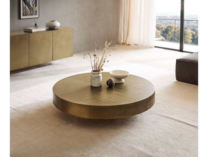 Table basse Ryo 120x30 cm or métallique