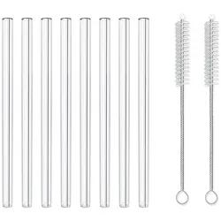 LA VAGUE Wiederverwendbares Glastrinkhalm-Set SMOOTHIE PETITE