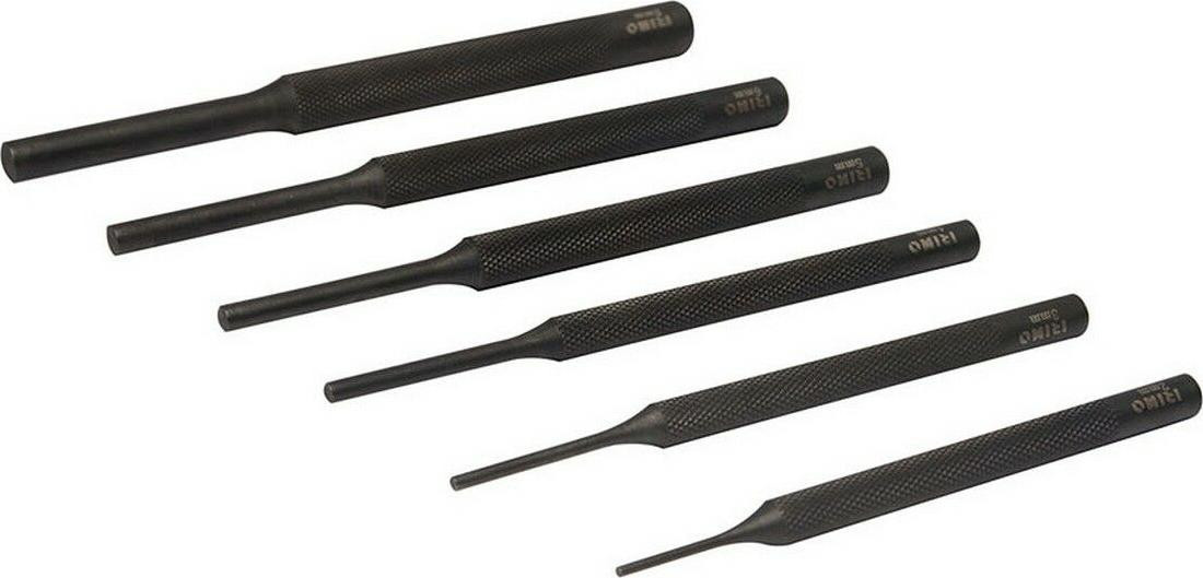 Set van 6 cilindrische steeknaalden Irimo 517-91-4, lengtes 2 tot 8 mm