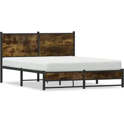 vidaXL Metallbett ohne Matratze Räuchereiche 150x200 cm
