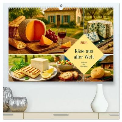 Käse aus aller Welt (hochwertiger Premium Wandkalender 2026 DIN A2 quer), Kunstdruck in Hochglanz