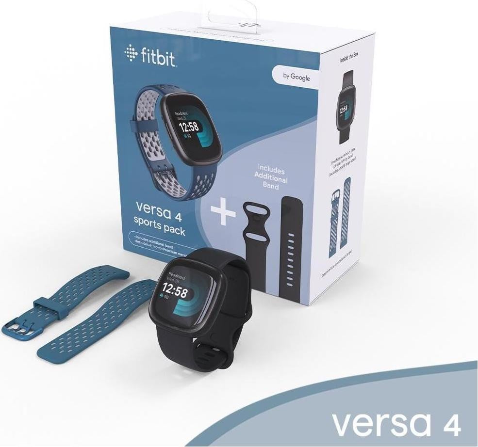 Fitbit Versa 4 smartwatch met AMOLED-scherm, touchscreen en GPS