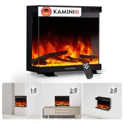 KAMINIO KAMINIO Elektrokamin LEA - Elektrischer 3-in-1 Kamin mit Panoramaview - 24 Zoll
