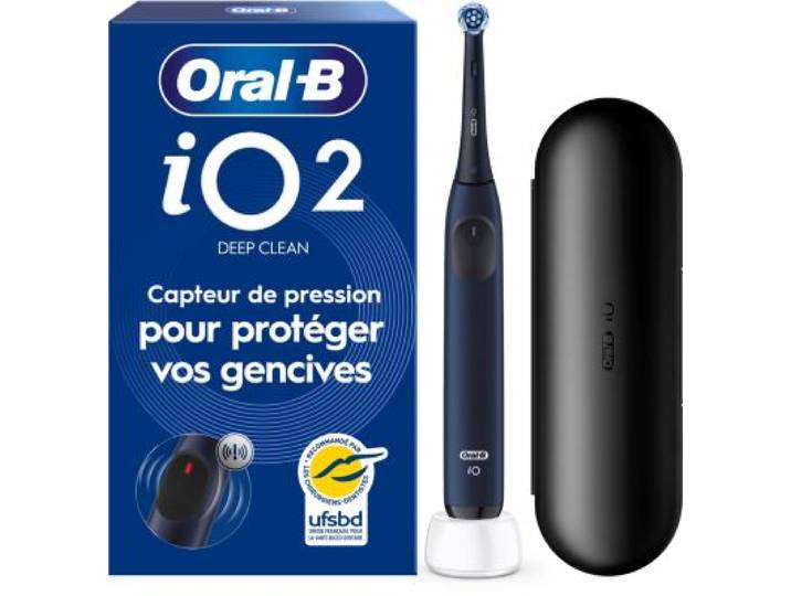 Oral-B - Brosse À Dents Électrique Io2 Marine Blue Deep Clean + Travel Case