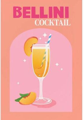 Inspired Finds Colorful Cocktail Canvas Wall Art Set Trendy Bar Cart Drink Posters bellini Cocktail Poster 19.69x27.56in