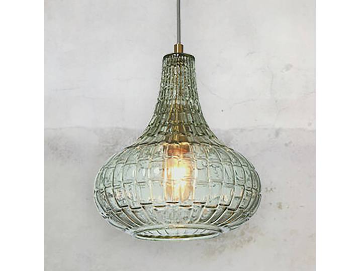 Suspension Venice type C 24 x 24 x 28cm Vert/Vert/Doré Matériau : Verre Type de verre : Verre coloré E27