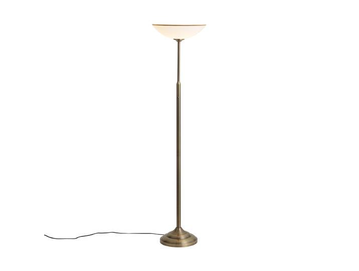 Lampadaire classique bronze avec verre opale - Katarina