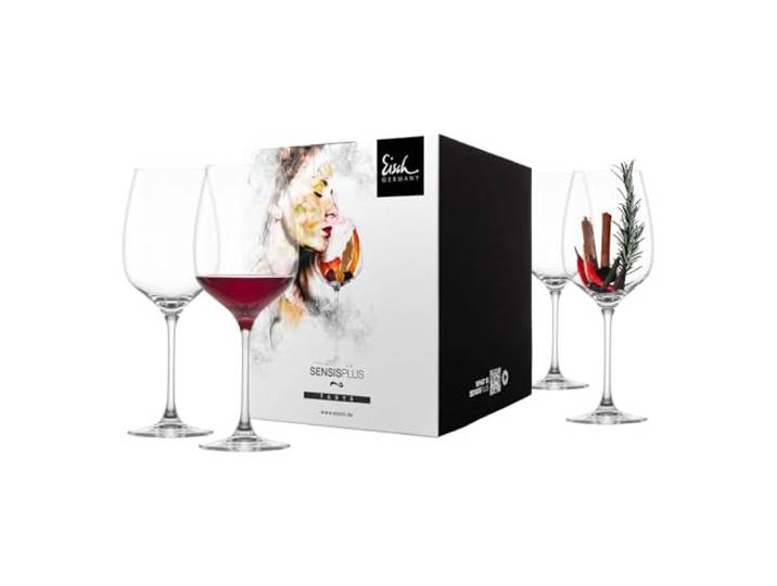 Eisch 4-teiliges Gläser-Set im farbigen Geschenkkarton, Superior SensisPlus, Spülmaschinenfest - Bordeauxgläser