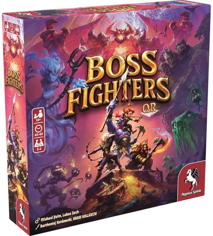 Boss Fighters QR, Cooperative Card Game with App-Assisted Play, for 2-4 Players, Pegasus Spiele