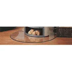Kaminofen Zubehör Bodenplatte aus Glas 6mm Rundbogen B3 1000x1200mm